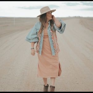 ADENIM SHACKET WITH RUFFLE SLEEVE